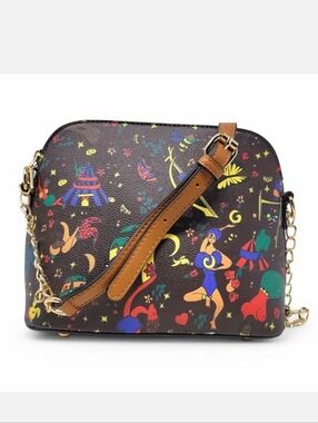 Brown Graffiti Mardi Gras Crossbody